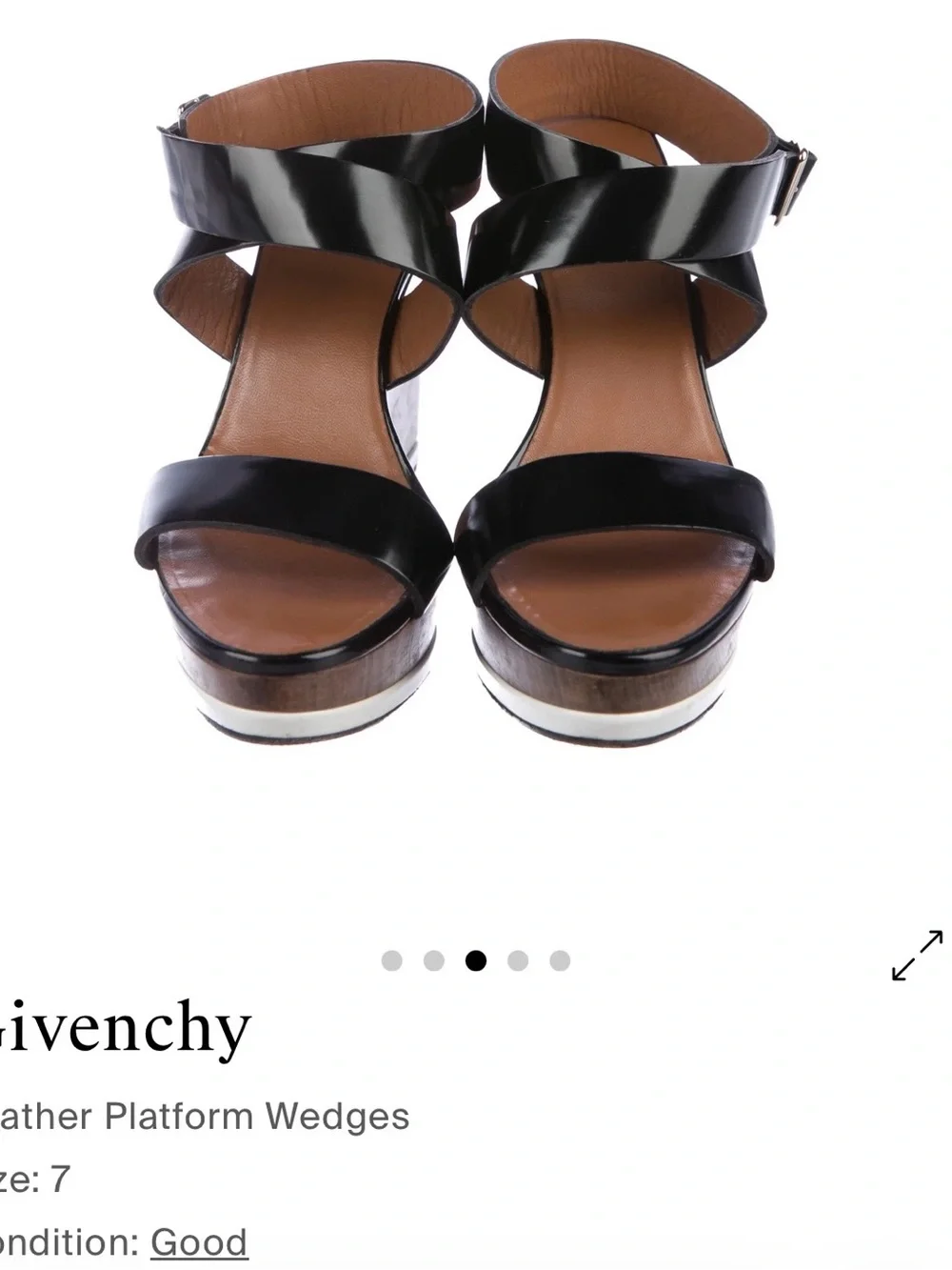 Givenchy Black Leather Ankle-Strap Platform Wedges
